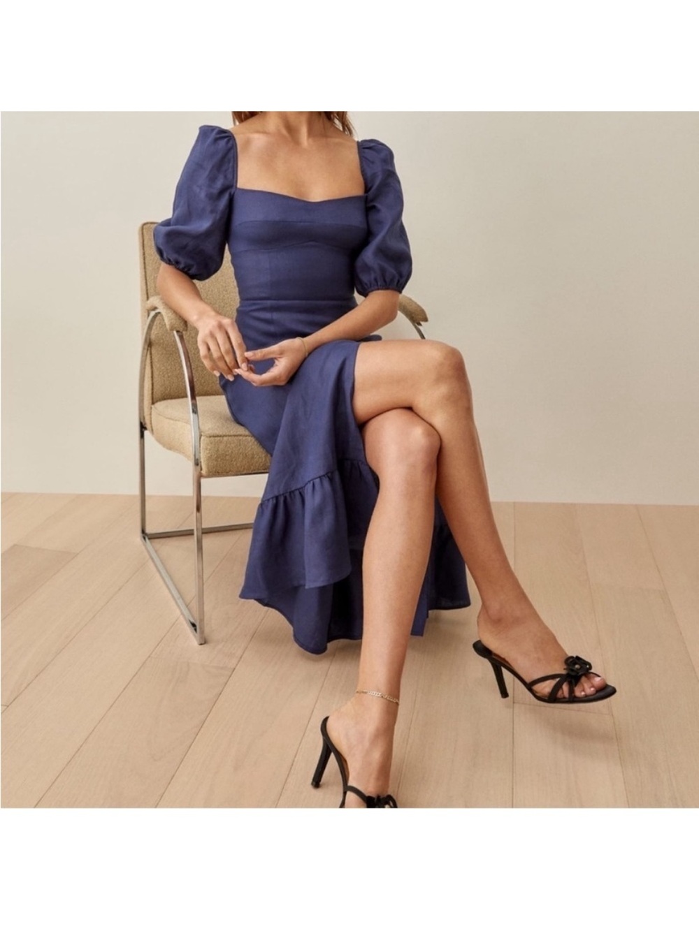 Reformation Belgium Linen Dress - Danube